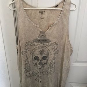 Obey cream tank